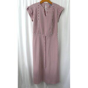 Draper James Womens Multicolor Gingham Keyhole Midi Dress XS